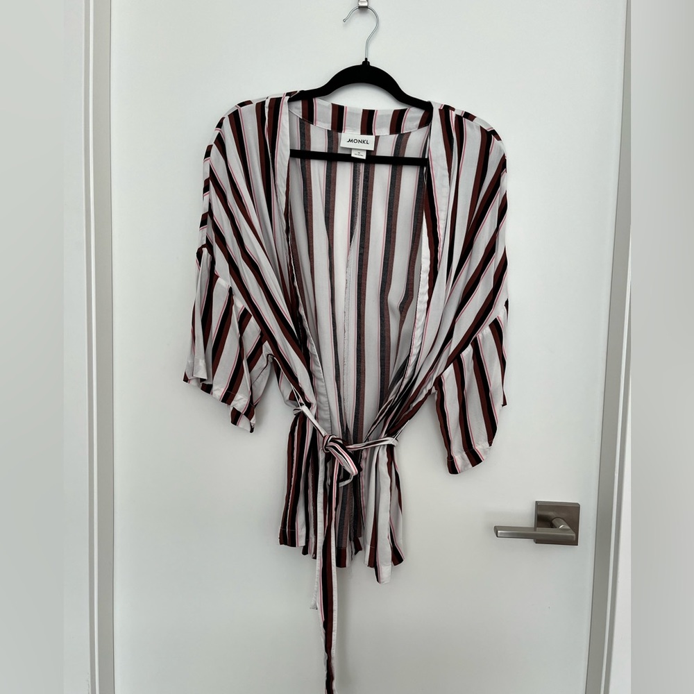 Monki cover up with tie belt